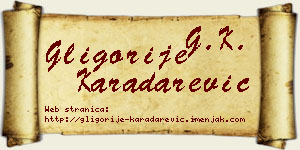 Gligorije Karadarević vizit kartica